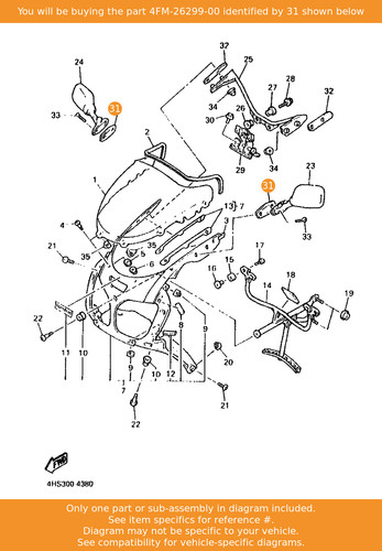 Yamaha plate mirror fitting - mirror,
