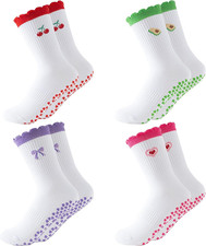4 Pairs Pilates Socks, Cotton