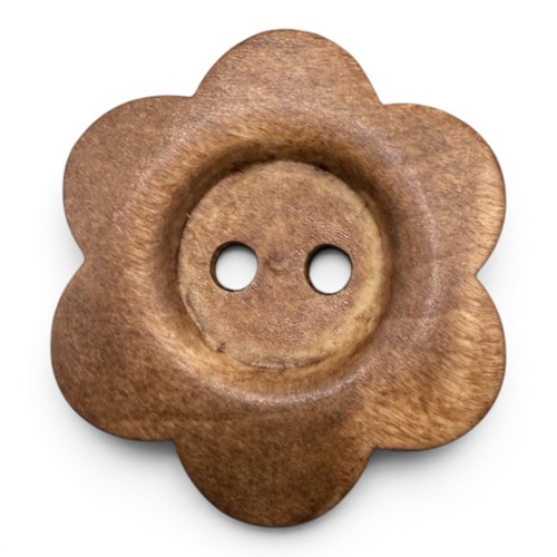 Wooden flower buttons 35mm - flower, buttons,