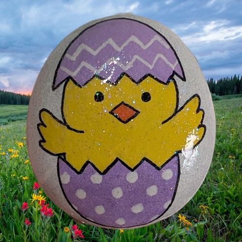 Hand painted pebble easter - -,