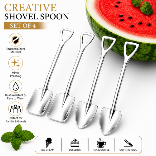 4pcs stainless steel shovel - stainless,