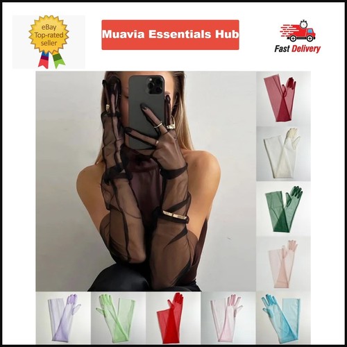 Vintage elbow gloves sheer - elbow,