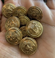 Military Bronze Gold Anchor Shank Buttons 18mm (28L) Pack Of 1000 Bulk Wholesale