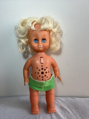 Vintage doll blonde - doll, battery
