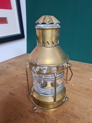Vintage brass ships lamp - vintage,