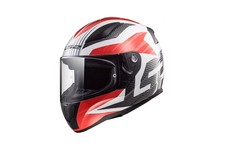 LS2 FF353 Rapid Grid White/Black/Red Full Face Motorcycle Helmet - S