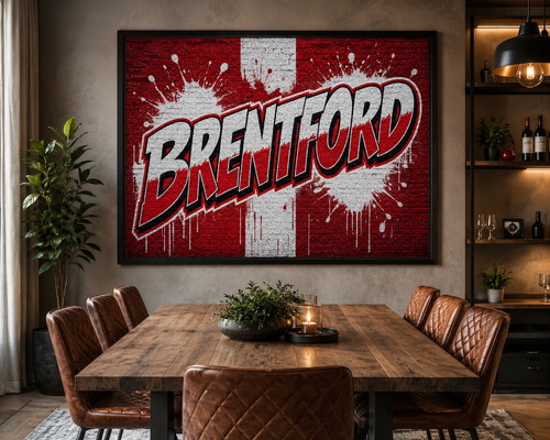 Brentford graffiti wall print - brentford,