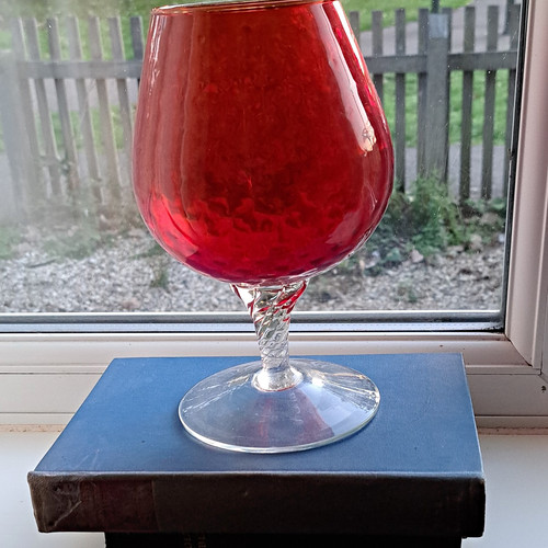 Red clear glass - glass,