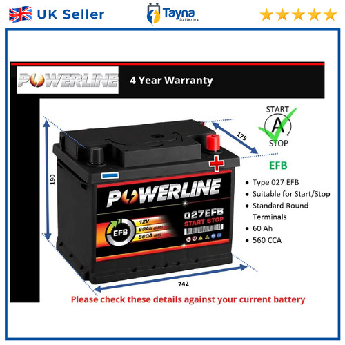 Efb car battery - battery, fits