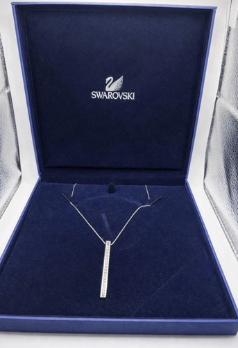 Swarovski crystal bar pendant - crystal,