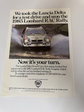 Original ‘85 Lancia Delta S4 Lombard RAC Rally Magazine Advert Poster Retro Rare