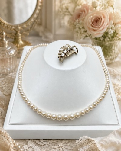 Vintage faux pearl - 15”,