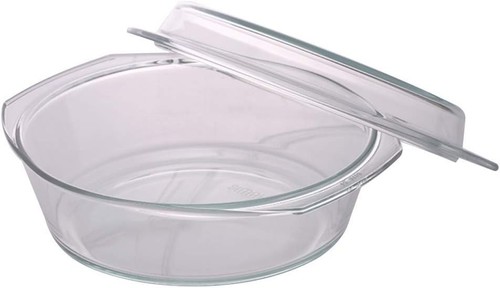 Glass round casserole - glass,