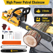 58cc Petrol Chainsaw 3.42HP 20" Bar with Chains & Cover Accessories 2-Stroke