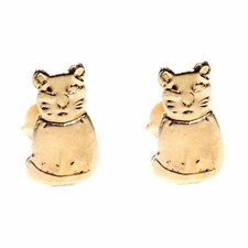 9ct Gold Stud Earrings Cat