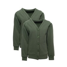 GREEN GIRLS SCHOOL UNIFORM CARDIGAN SWEATSHIRT VARIOUS SIZE  AGES  PACK OF 2 -