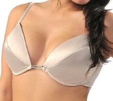 NUDE Fontless Low Cut Dresses Diamante Padded Bra 32C 32D 34A 34C 36A 36B 36C