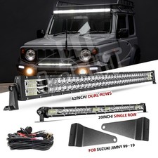 Fits Suzuki Jimny Straight 42" Roof LED light bar 20" Bumper Offroad 4x4+Bracket