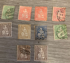 SWITZERLAND. THIS IS 10 STAMPS FROM THE 1862 SERIES.