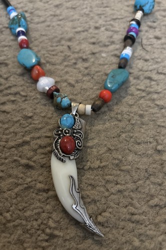 Necklace with acrylic tooth - necklace,