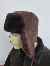 PREMIUM  real Merino Sheepskin  trapper ushanka   FUR hat size M 57cm