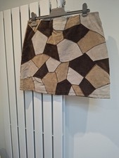 New Look Suede Patchwork Mini Skirt UK Size 12