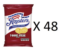 Roysters T-Bone Steak Flavour Bubbled Chips Crisps 21g  48 Packs