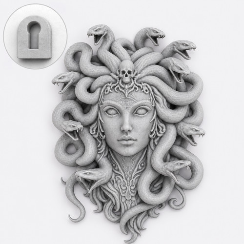 Medusa head wall decor - wall, greek