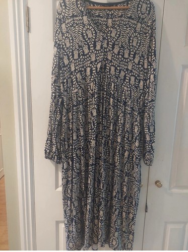 Joules navy cream dress large - cream,