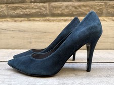Womens Dune Dark Teal Fine Suede Leather High Heel Court Dress Shoes Size 7 41