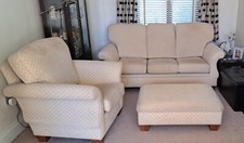 Three piece sofa suite & footstool