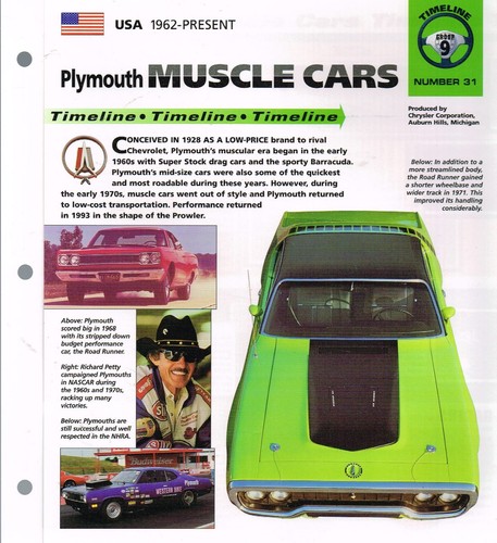 Plymouth muscle cars history - muscle,