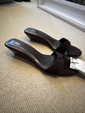 BNWT New Current Season Zara Brown Suede Sandals Wedges Flip Flops Size 5 £39.99
