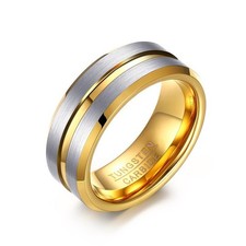 8mm Gold Groove Men Band