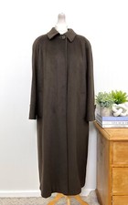 AQUASCUTUM Forest Green Vintage 100% Angora Coat UK 12 EU 40 USA 8 Large Trench