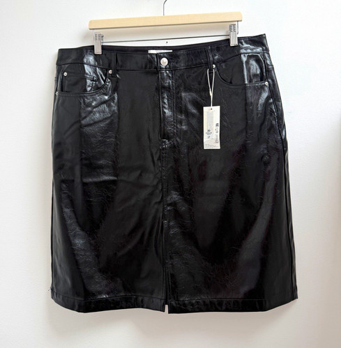 Black faux leather - faux,