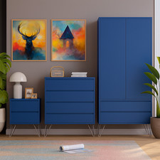 Modern 3 Piece Navy Bedroom