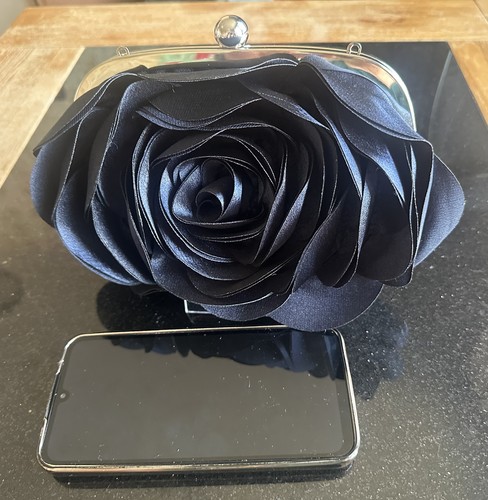 Rose clutch bag navy - rose,