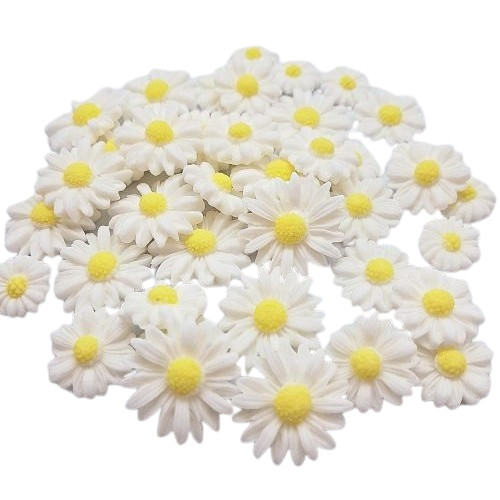 40pcs white daisy edible - edible, sugar