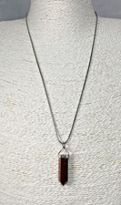 Silver Sunstone Necklace Sterling 925 Hexagon Pendant Healing Chakra 55cm