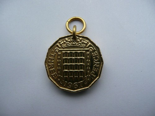 Three pence watch fob - pence,