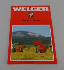 Brochure Welger Round Baler RP 12 / RP 15 Stand 09/1984
