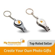 Blank Metal Nail Clipper Keyring 25mm Round Insert Size - Personalise Photo Gift