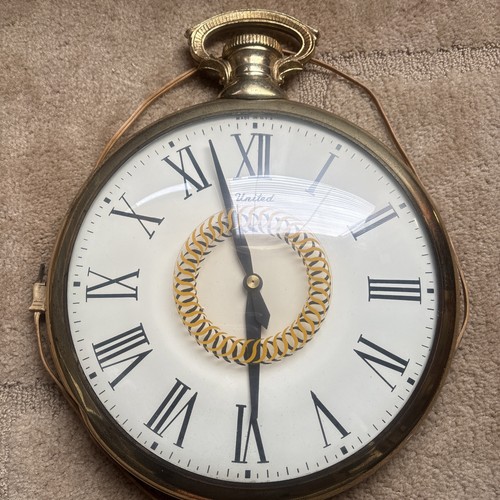 Vtg brass united clock - brass, corp