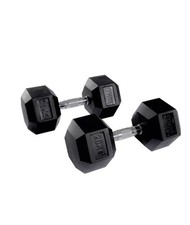 Hex Dumbbells Rubber Encased Cast Iron Home Weights Gym Fitness Sports 2x20kg