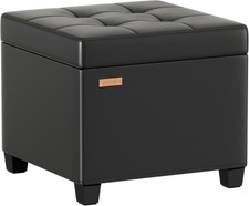 Storage Ottoman Bench, Synthetic Leather Footrest w/Hidden Compartment-Auction