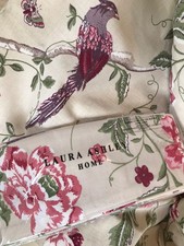 Laura Ashley summer palace curtains w)229cm L)137 floral birds cranberry