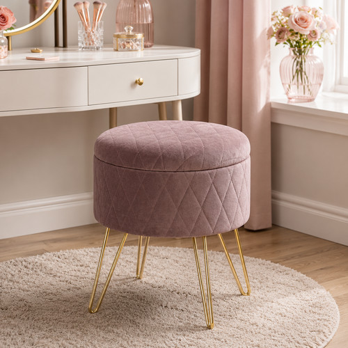 Velvet storage ottoman - velvet,