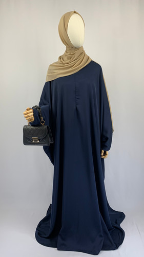 Butterfly abaya navy - navy, blue