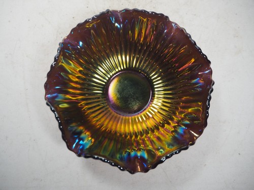 Carnival glass bowl amethyst - glass,